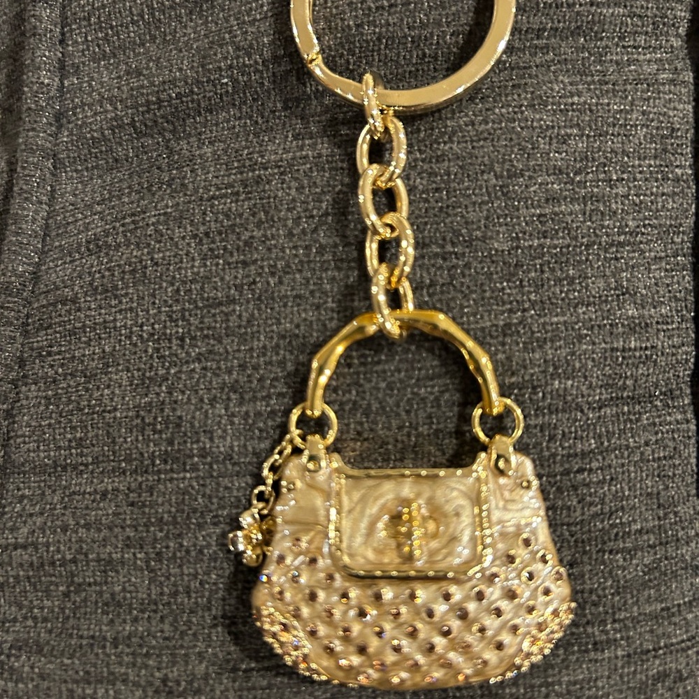 Addison Ross Gold Keychain Purse Charm. Like new. A fun statement! - Picture 2 of 5